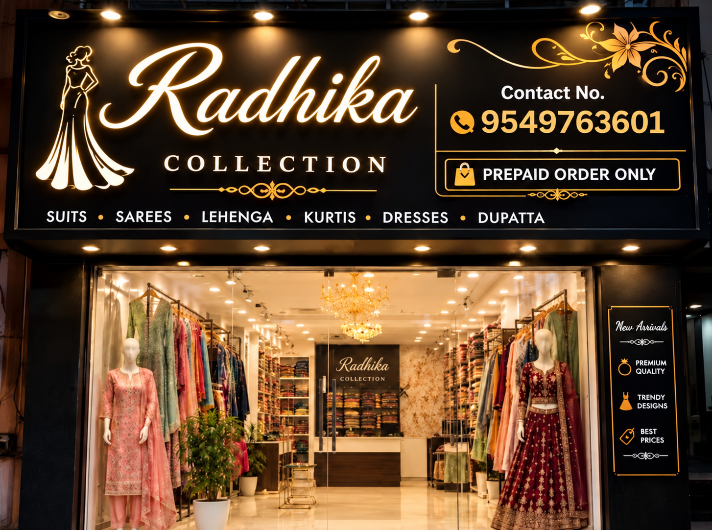 Radhika Collection boutique — Contact 9549763601